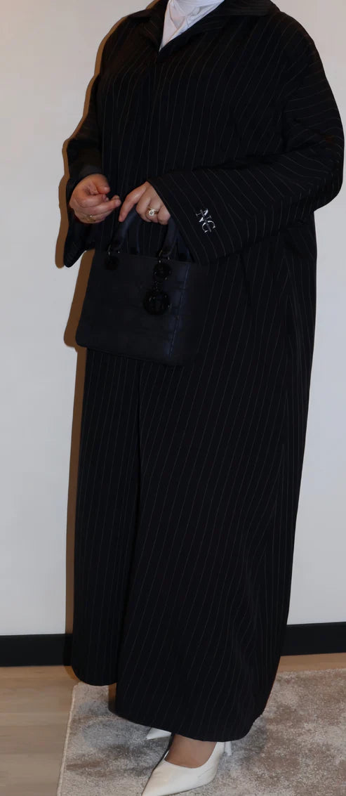Timeless stripes abaya